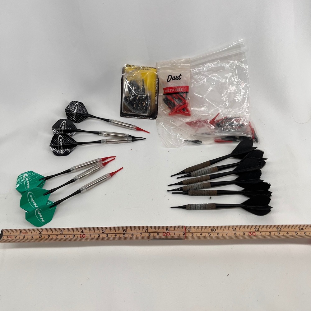 Vintage Halex Soft Tip Darts Set Lot 12 Electronic Dart Board Parts Bottelsen